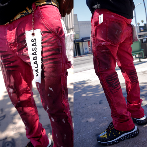 Valabasas Red Stack Denim Pants