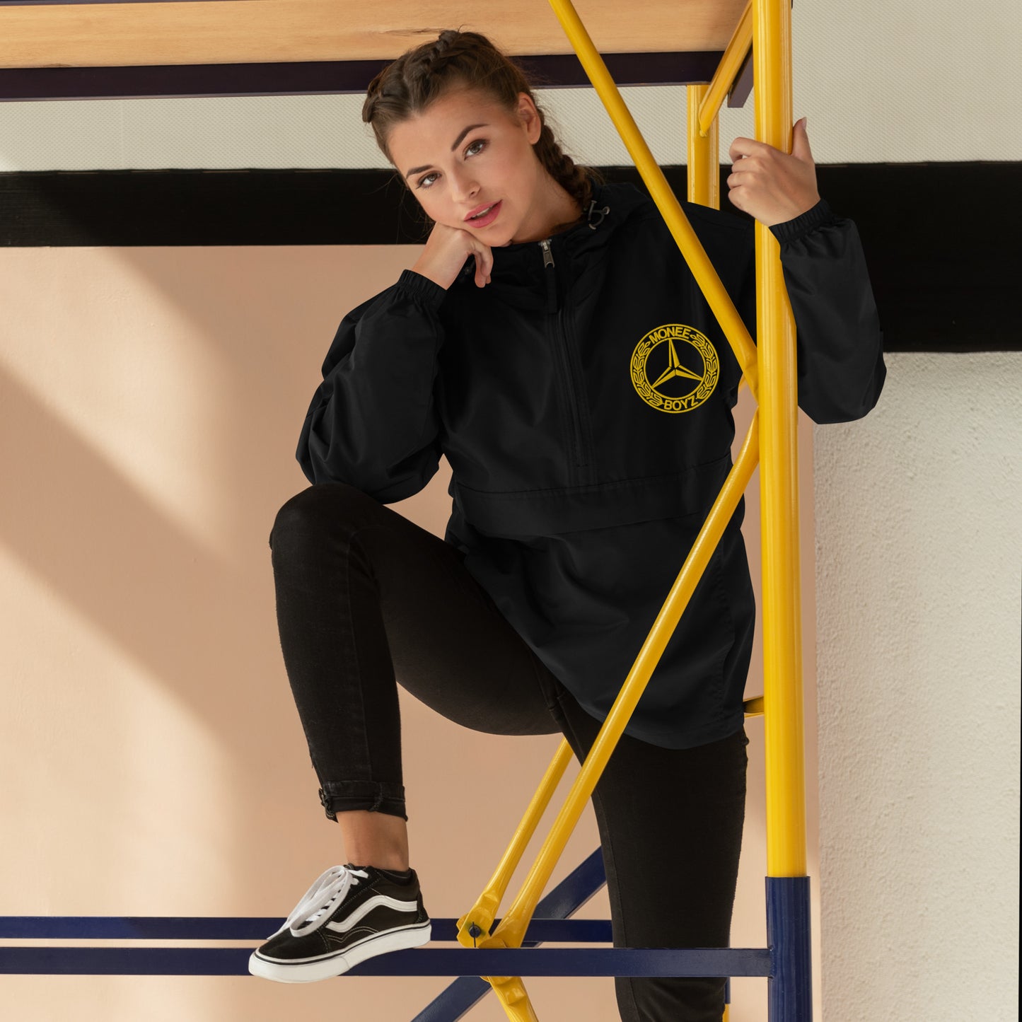Moneeboyz Embroidered Champion Packable Jacket
