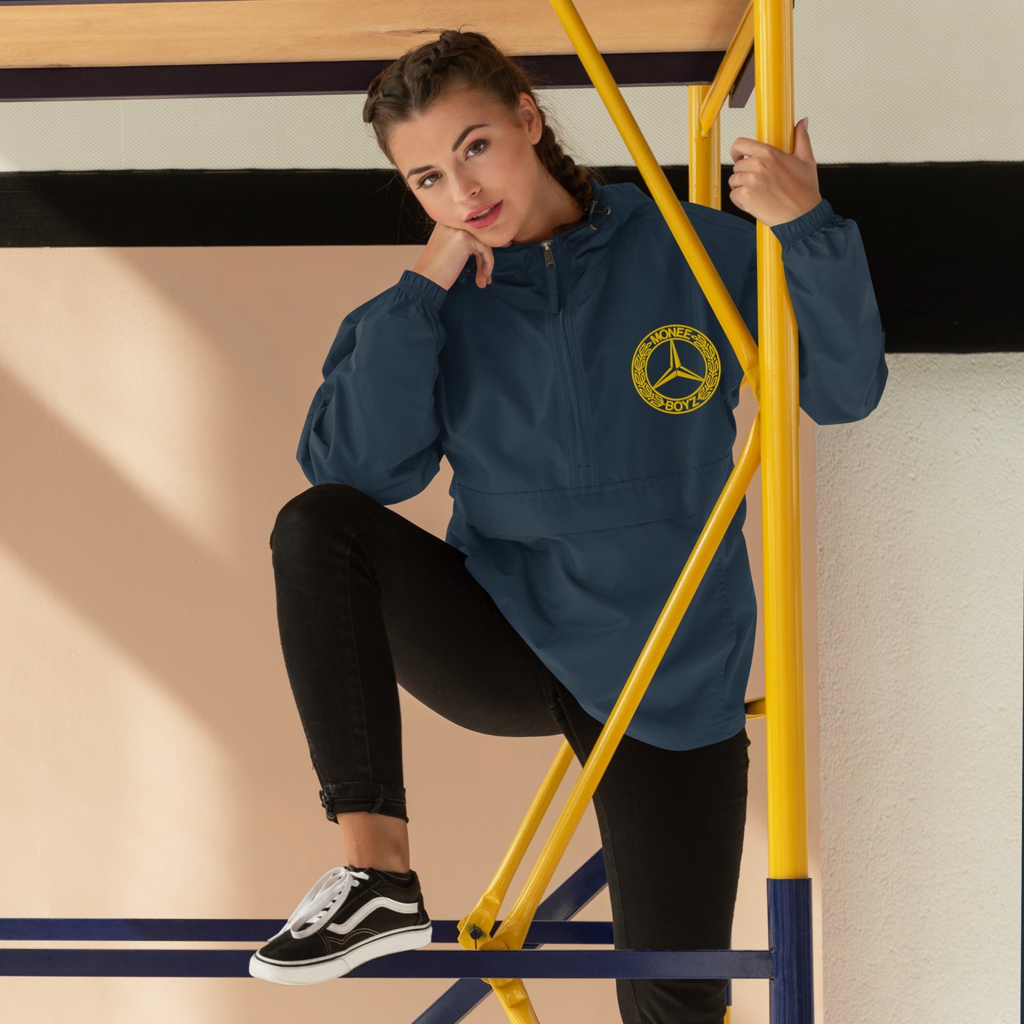 Moneeboyz Embroidered Champion Packable Jacket