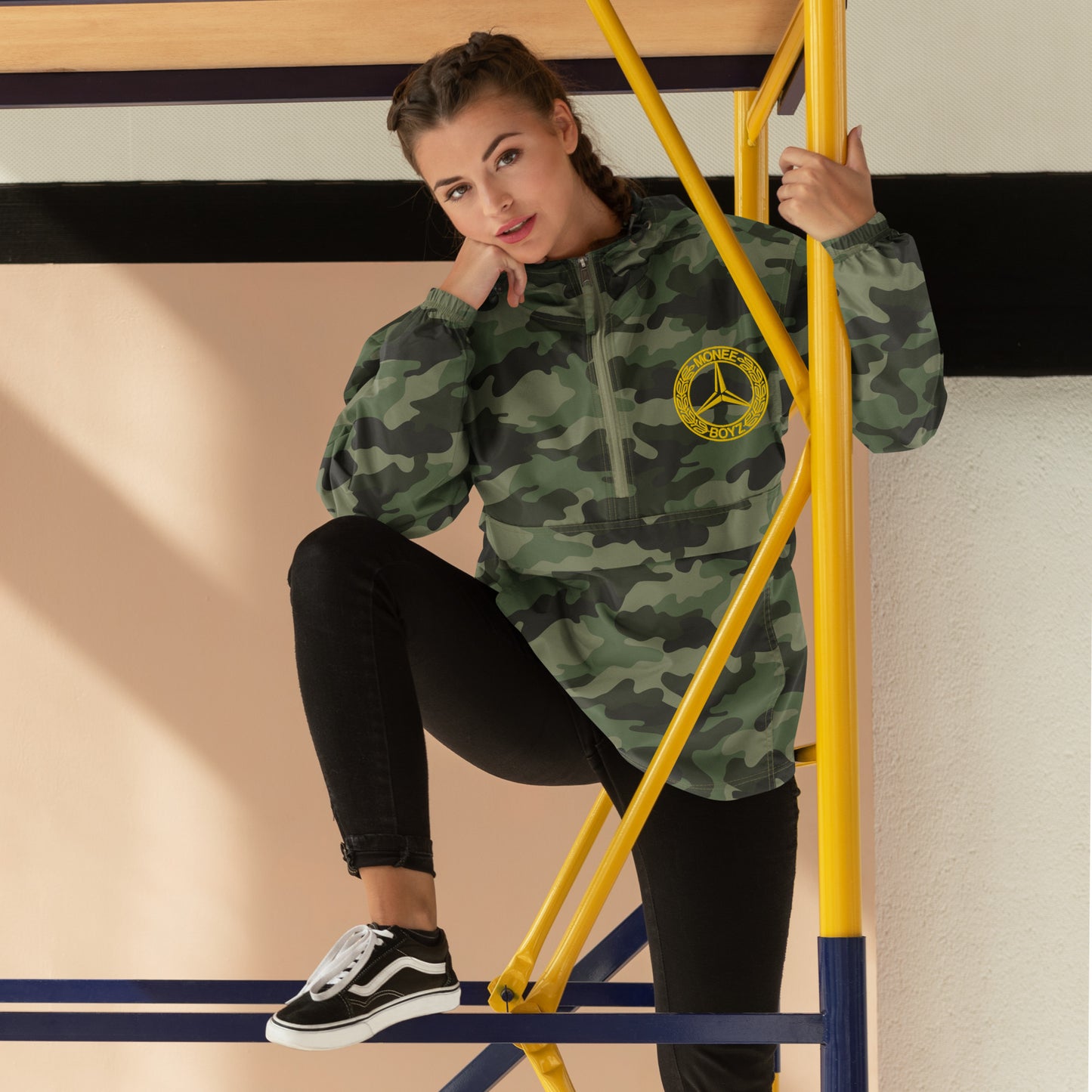 Moneeboyz Embroidered Champion Packable Jacket