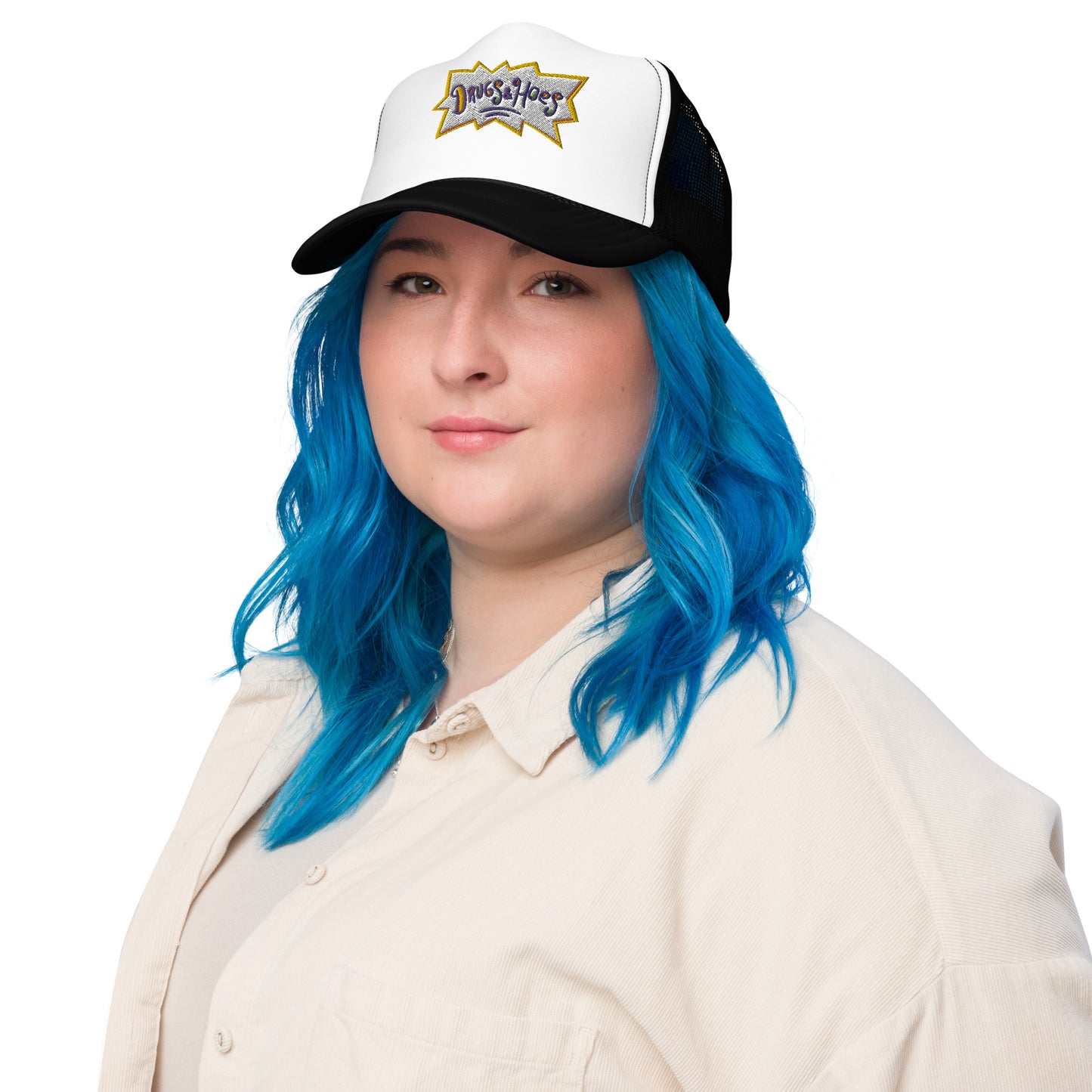 Drugz and Hoes Foam trucker hat