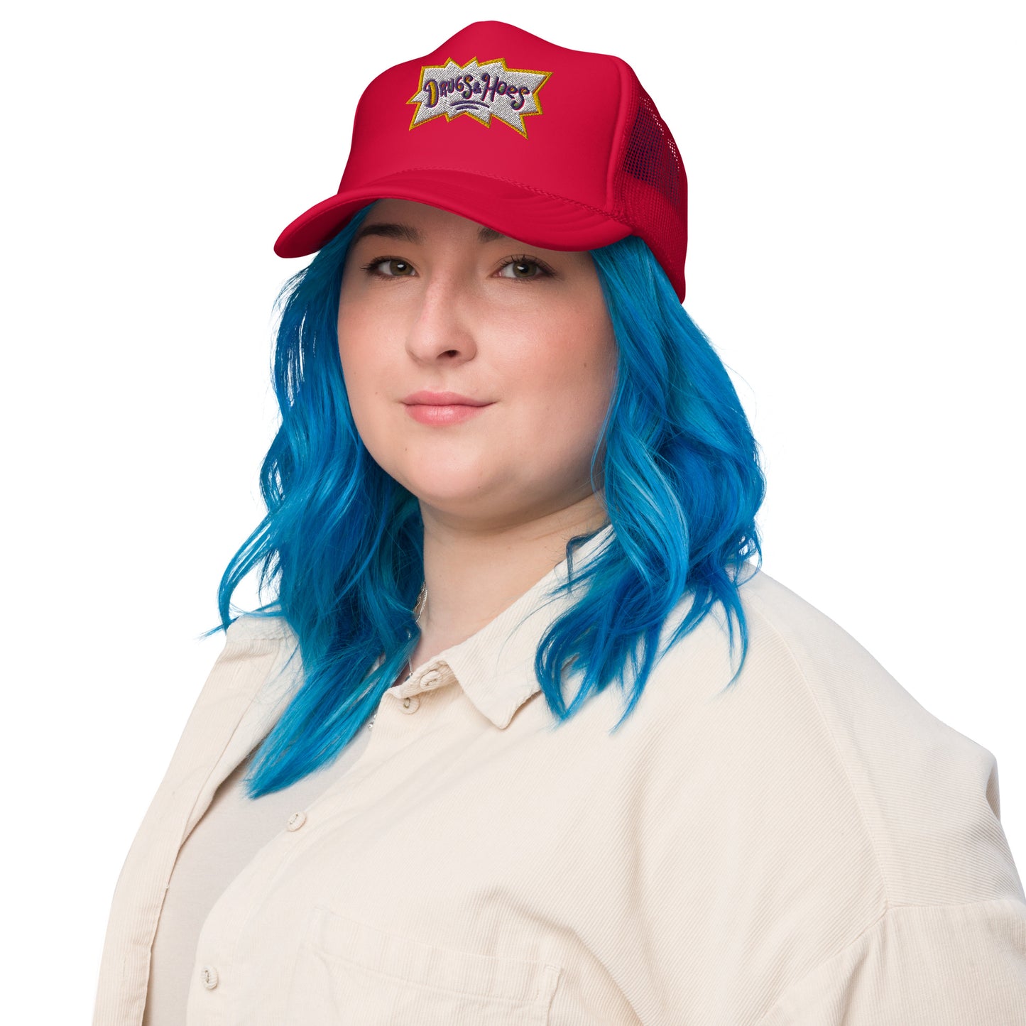 Drugz and Hoes Foam trucker hat