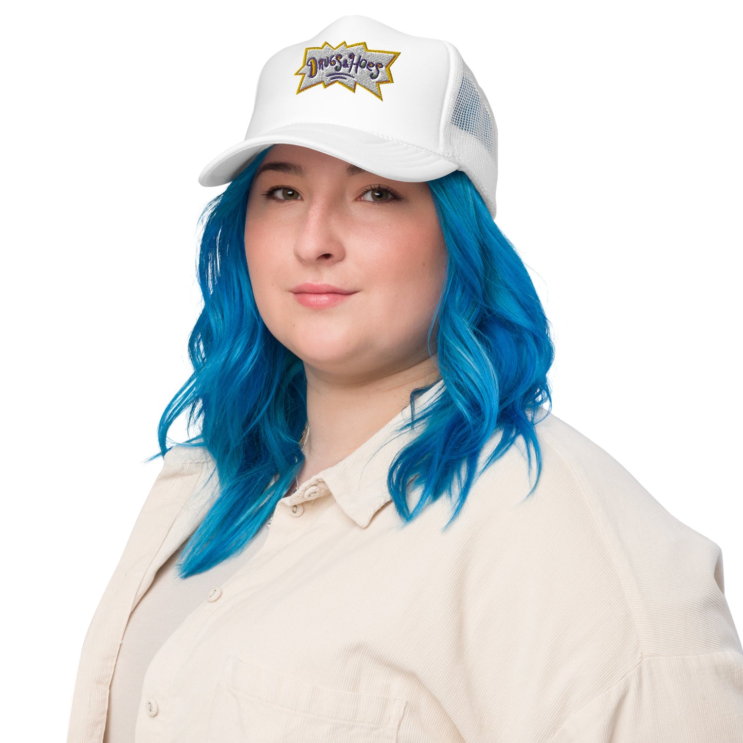 Drugz and Hoes Foam trucker hat