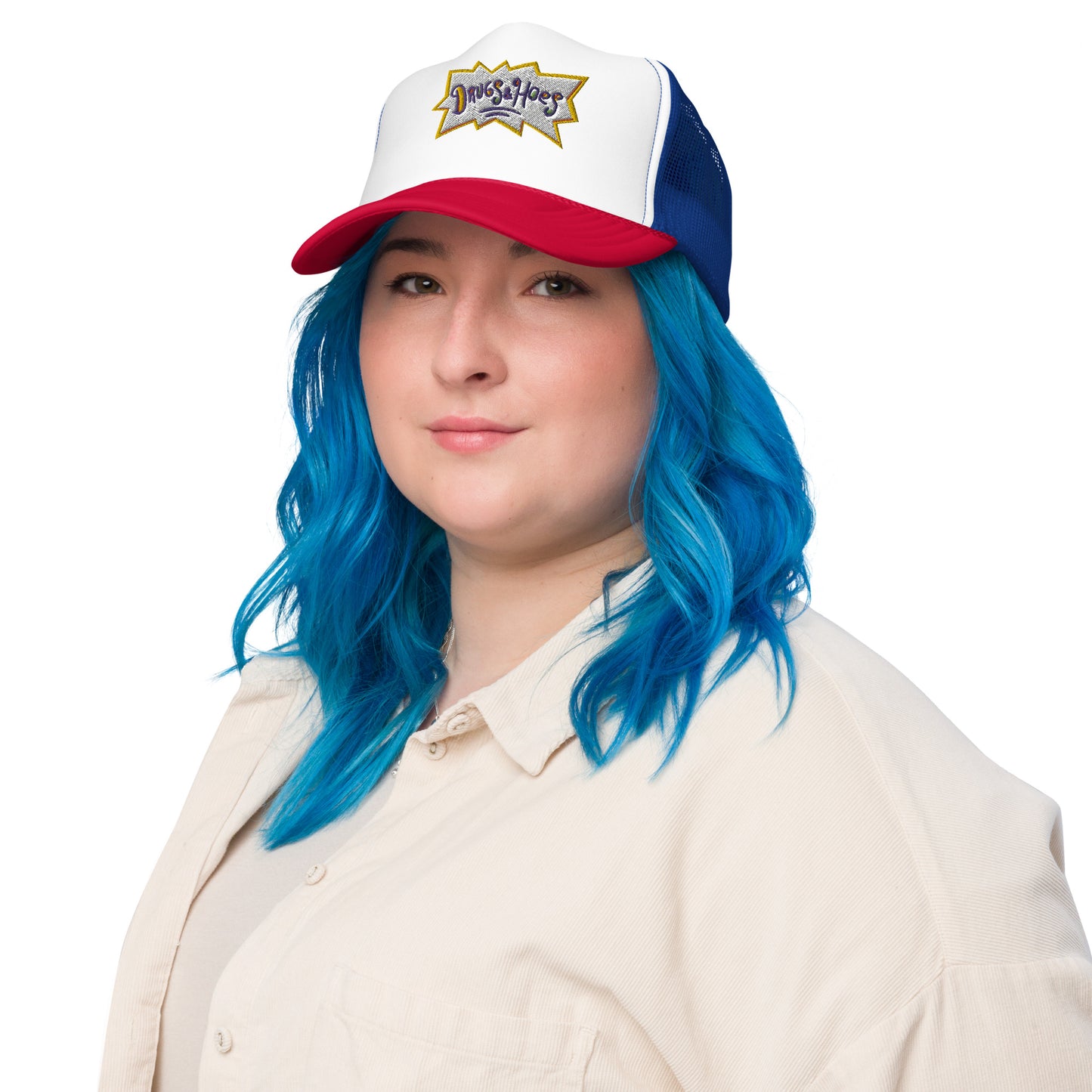 Drugz and Hoes Foam trucker hat