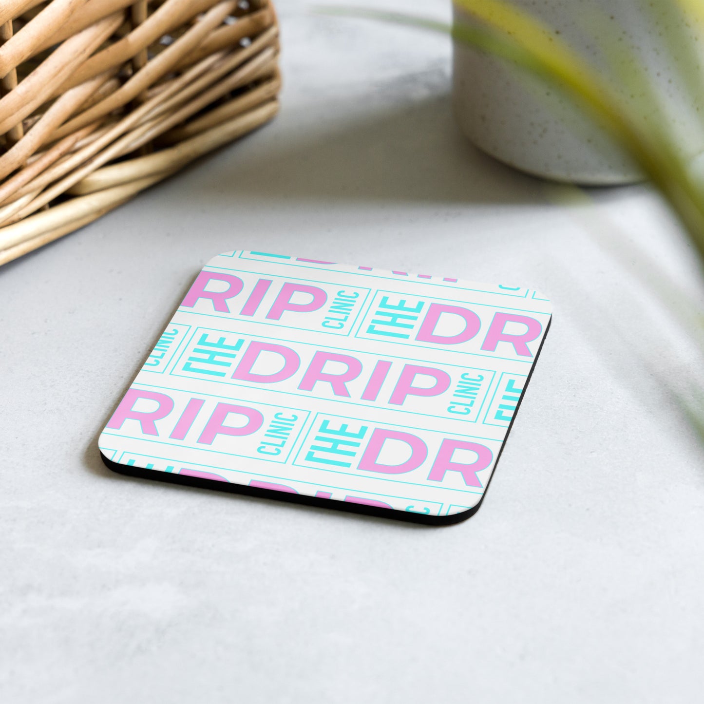 The Drip Clinic Cork-back coaster